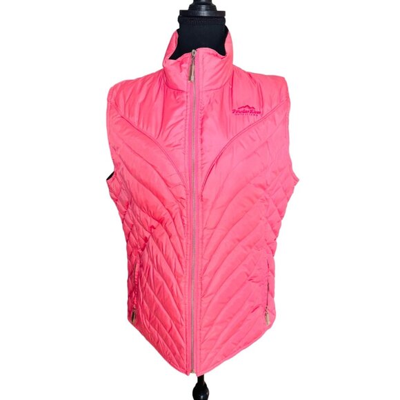Powder River Outfitters Womens Quilted Pink Vest L Polyester Nylon Down Feather - Picture 1 of 12